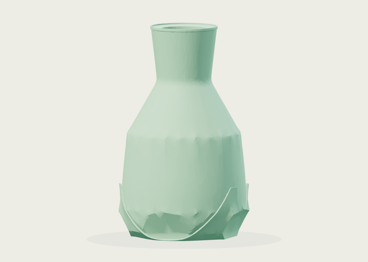 Second angled view of the same saved vase mesh and upper opening